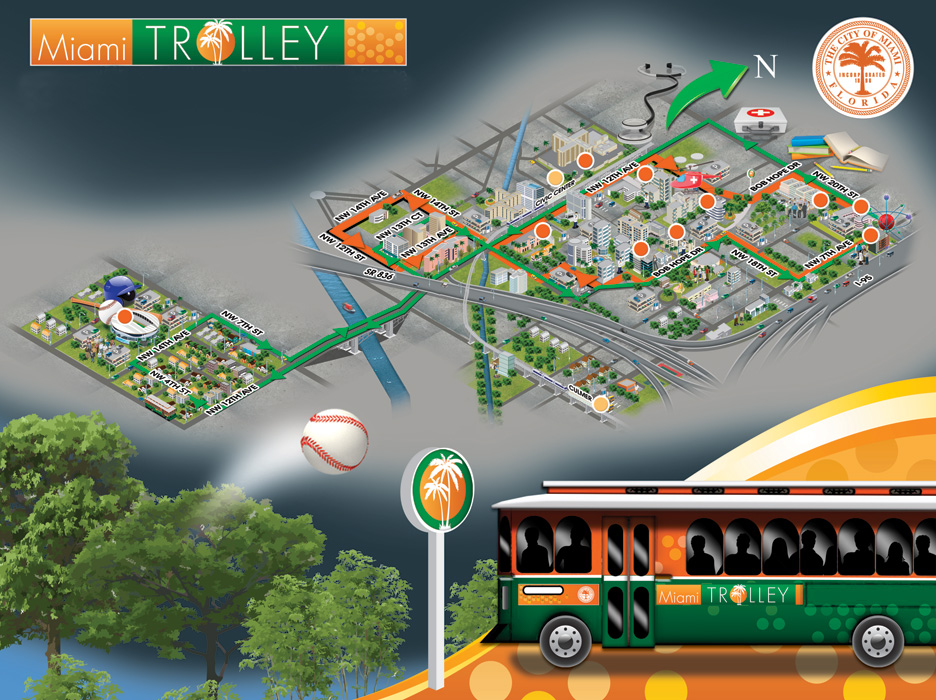 Miami Trolley Health District - Stadium Route
